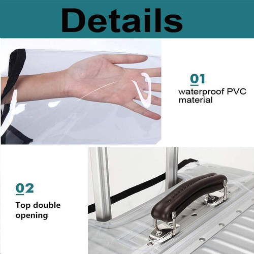 Luggage Protector Suitcase Cover PVC Waterproof Travel Suitcase Fits Most 20" to - Picture 9 of 12