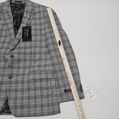 Sean John Men's 42R Jacket 36x29 Pants Classic-Fit Plaid Grey Suit 2 Piece Set - Picture 8 of 19