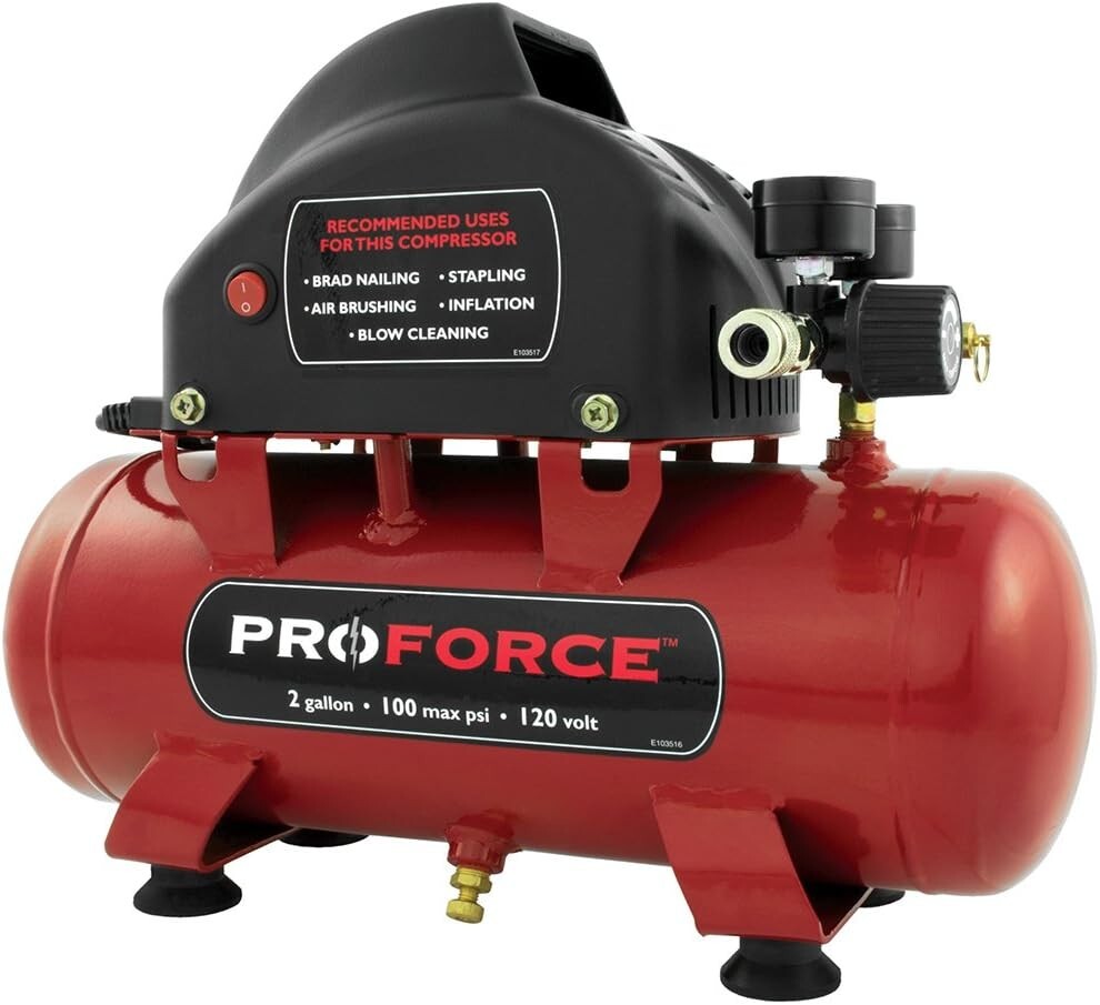 Tanque compresor de aire portátil horizontal Pro Force VPF00201 2 galones 100 psi
