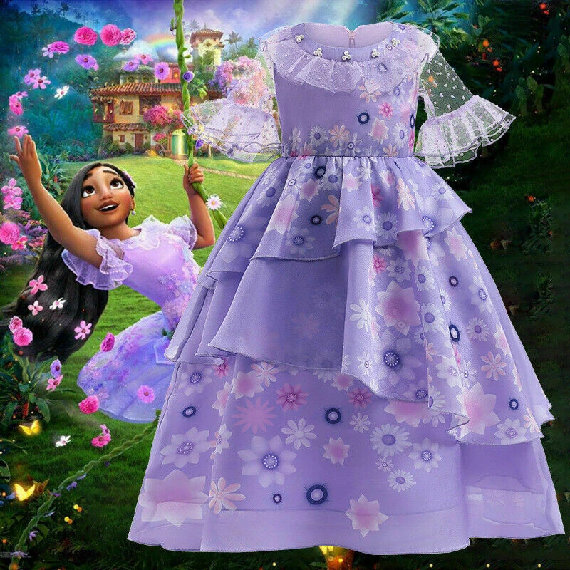 Kinder Mädchen Isabela Kostüm Kleid Prinzessin Geburtstag Party Kostüm&Perücken - Bild 2 von 4