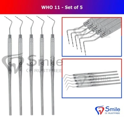 SHANZI 5X WHO 11 PROBES Dental Periodontal Ball Ended BPE Probe Marking Color Coated UK