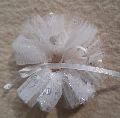 New: cervical necklace, tulle, white, for approx. 12 - 16 CM Bears or Dolls