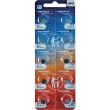Ten (10) Renata 377 SR626SW 1.55V Silver Oxide - With Tracking-Exp.2028