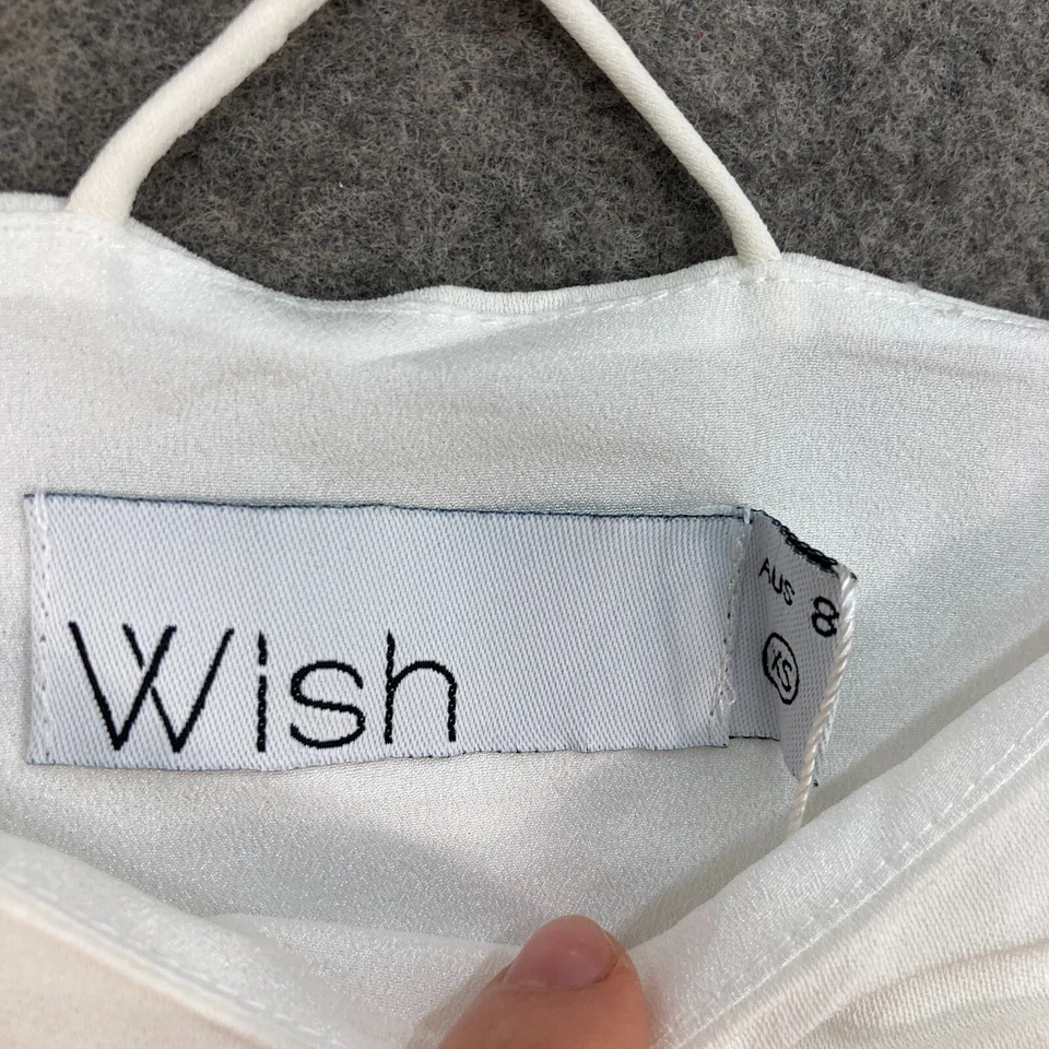 NEW Wish Womens Camisole Top Size 8 XS White Sleeveless Lace Trim 12418 - image 4 of 4