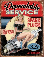 Dependable Service Tin Sign Metal Wall Decor 1991