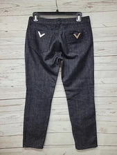 RED VALENTINO Black Straight Denim Jeans Size 27 Tunisia Zipper Ankles Low Rise