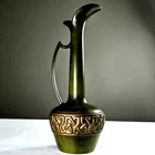 Vtg 1960 haeger mid Century Avacode Green Haeger #4070 Pitcher/vase Art Pottery