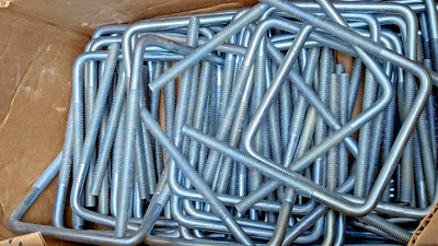 (75) U-Bolts, Square bend, Zinc plated steel, 3/8''-16, 4'' x 5'' R&R Engineering