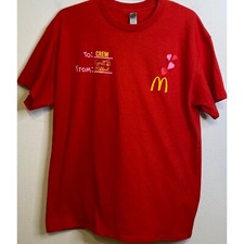 McDonald  s Cardi B Offset 2023 Employee Red Size Large Short Sleeve Shirt Hearts