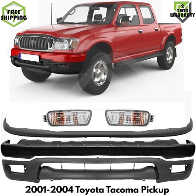 Front Bumper Paintable Kit With Turn Signal Lamp Set For 2001-2004 Toyota Tacoma