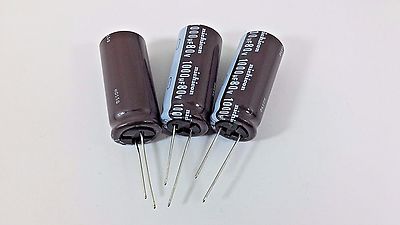 3 Nichicon Capacitor Electrolytic Aluminum Radial Lead 1000uF 80V