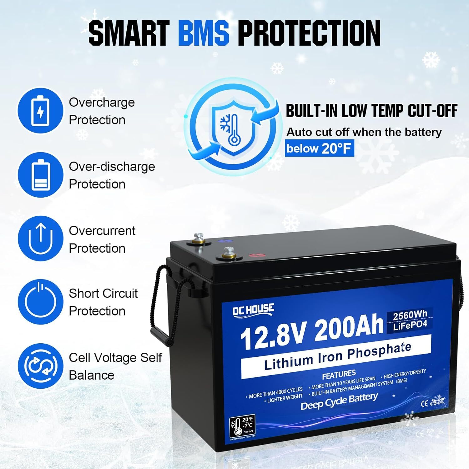 12V 200Ah Deep Cycle Litime LiFePO4 Lithium Battery for RV Solar Off ...