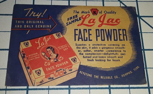 1950s LA JAC Face Powder Free Sample Package High Brown Harlem Tan Black Amer