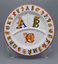 1994 Vintage Tiffany and Co. Alphabet Bears Baby Childs Compartment Plate Unused