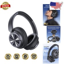Hybrid ANC Headphones 120H Playtime Hi-Res Spatial Audio Bluetooth 6.0 Black