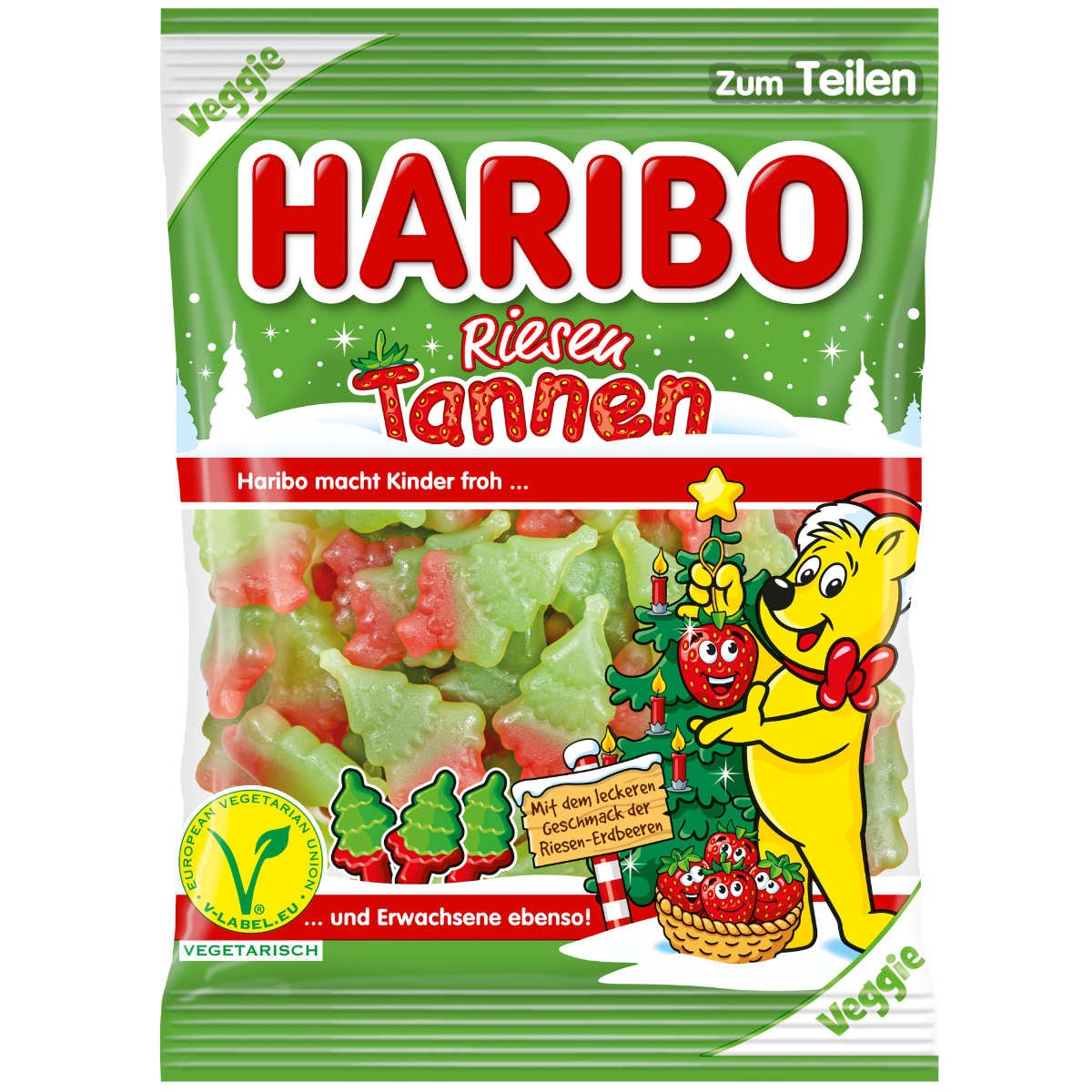 Haribo Gigante Gominola De Pino Sabor A Fresa Vegano 200g