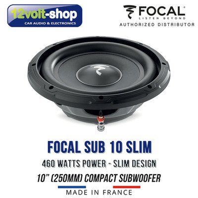 FOCAL SUB 10 SLIM - 10'' (250mm) Slim Compact Subwoofer; 4Ω; 460W Power Bass