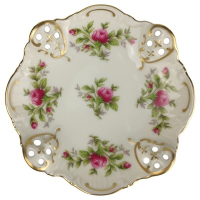 Schale mini Golddekor Rosenthal Moliere Moosrose 2984 Elfenbein Beige