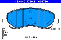 ATE Bremsbelagsatz, Scheibenbremse 13.0460-5760.2 FüR Mitsubishi Chrysler Jeep