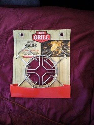 NIP Expert Grill Chicken Roaster Beer Can Holder metal wire rack