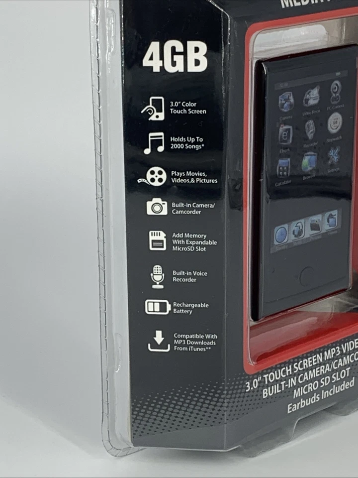 Reproductor multimedia - Trío 4 GB Cámara MP3 de video musical - Pantalla táctil de 3" Velocidad Mach Foto 2 de 4