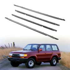 4 Pcs Car Outer Door Window Moulding Trim Weatherstrip Seal Belt Compatible w...