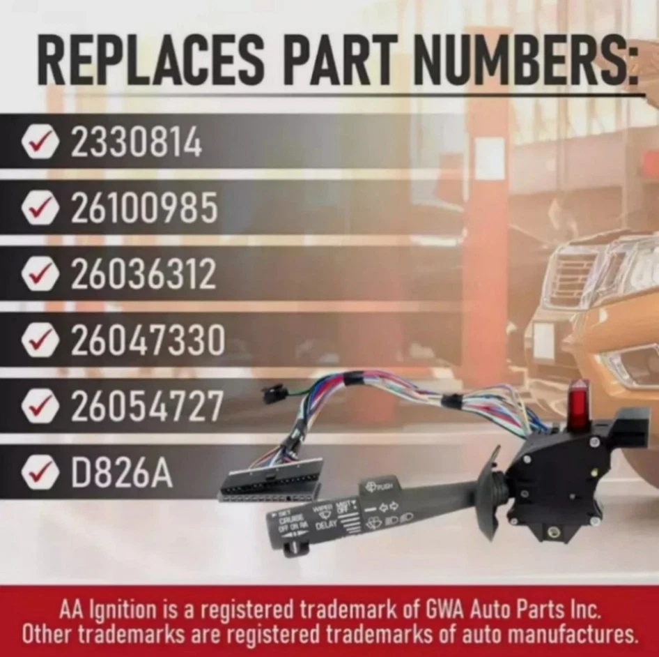 Cruise Control Windshield Wiper Turn Signal Lever Switch for Chevy GMC Truck&*&& - Image 3 of 4