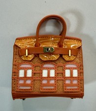 Orange Patent Satchel Top Handle Bag Cut-Out ...