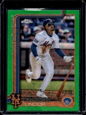 2025 Topps Chrome LogoFractor Francisco Lindor Green Refractor #/99 Mets