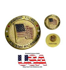 American Flag US Flag Lapel Pin "Proud To Be An American" Made In USA