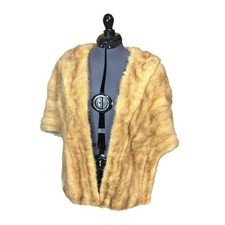 Vintage Honey Blonde Mink Fur Stole   Classic Evening Wrap