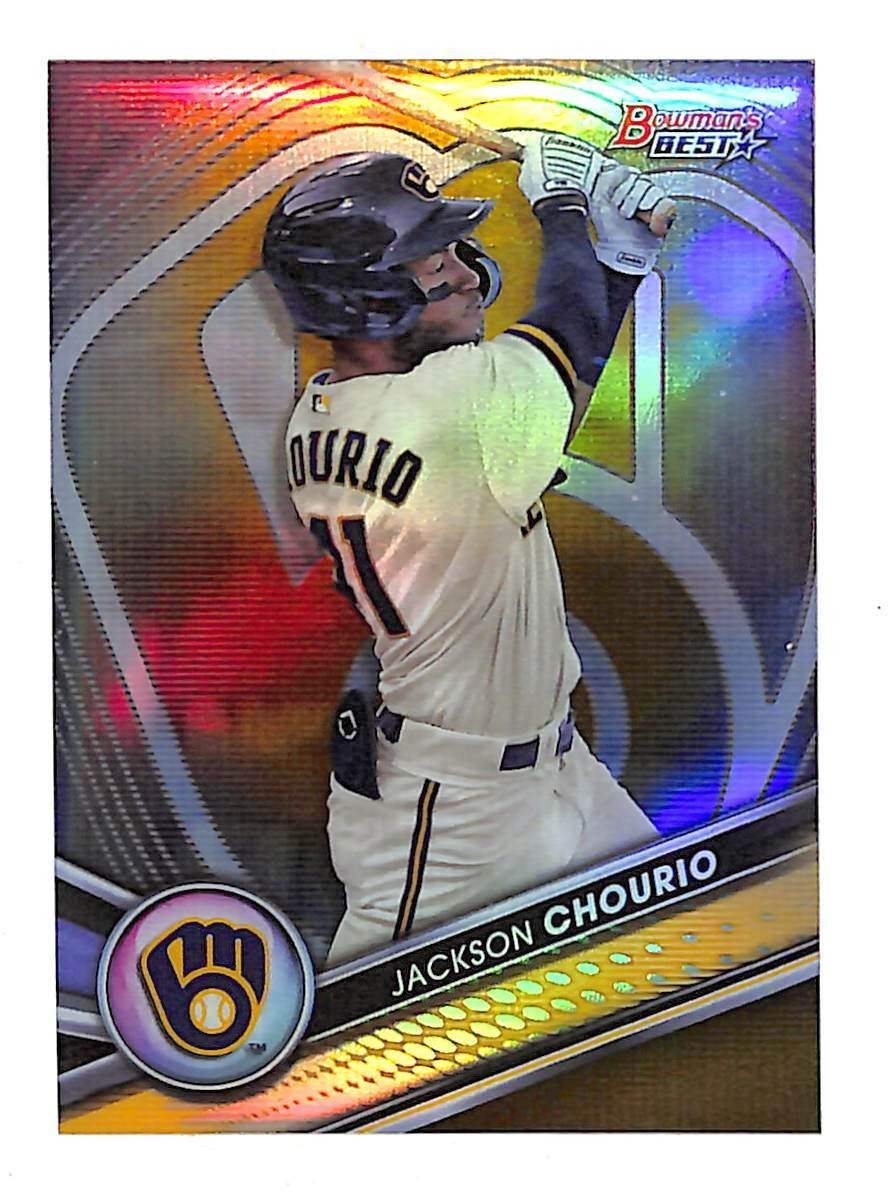 Jackson Chourio 2022 Bowman's Best Gold Refractor Rookie Card /50 RC