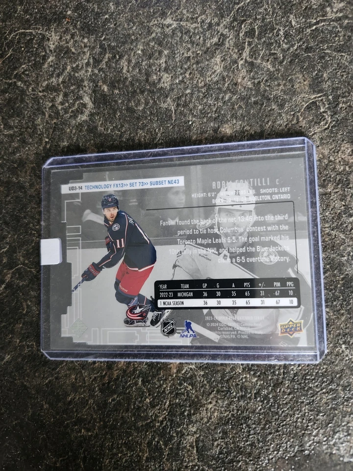 2023-24 Upper Deck Extended Series UD3 Rookie Adam Fantilli Card# UD3-14 - Image 2 of 2