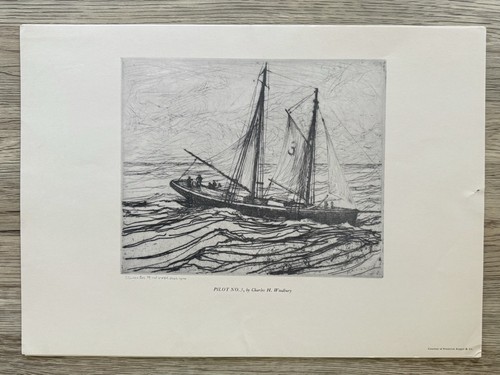 5 Vintage Art Prints Signed (Mayflower, “Lin” Berg, Ships) - Picture 6 of 12