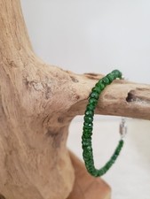 "Russian Emerald" Chrome Diopside Sterling Silver Adjustable Magnetic Bracelet.