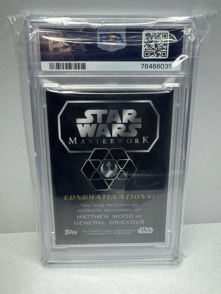 2016 Topps Star Wars Masterwork Auto Matthew Wood As General Grievous /50 PSA 8 - Image 2 of 2