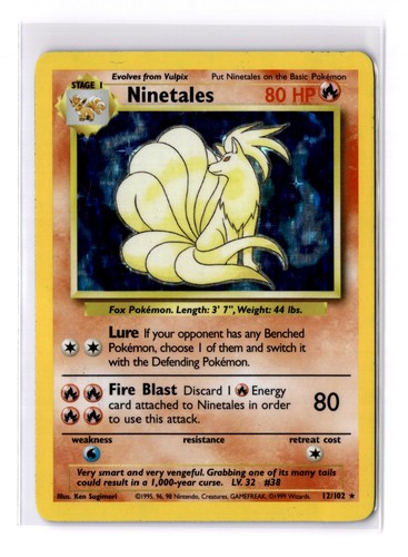 Ninetales - 012/102 Base Set Holo - HP - VINTAGE - POKEMON TCG