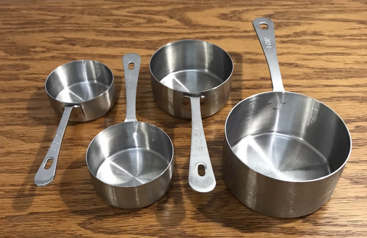 Amco 864 Set of 4 Measuring Cups 1/4 1/3 1/2 1 Cup Stainless Steel Chef Quality
Opens in a new windo