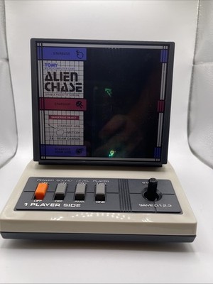 Vintage TOMY Alien Chase LSI Spiel Double Screen Retro funktionstüchtig & neuwertig