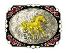 Religion Cross Cowboy Kneeling Prayer And Horse Design Belt Buckle