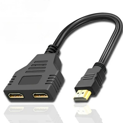 HDMI Splitter Verteiler 2 in 1 Adapter Konverter Hub Kabel PC TV HDMI Wandler