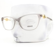 Versace Eyeglasses MOD 3293 593 Glasses Crystal Gray Gold Logo 55mm No Case