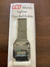 Vintage Wristflame Spark WatchLighter 80s Retro Digital LCD Refillable Gas RARE