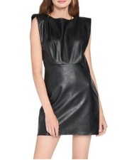 En Saison Black Faux Leather Mini Dress - Size L