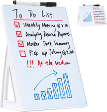 Desktop Dry Erase Board, Small Whiteboard with Stand, A5 Size 8.3 X 5.8 Inches w