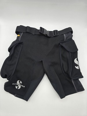 Scubapro Hybrid Cargo Shorts Womens Small Black Belted Scuba Diving Snorkeling