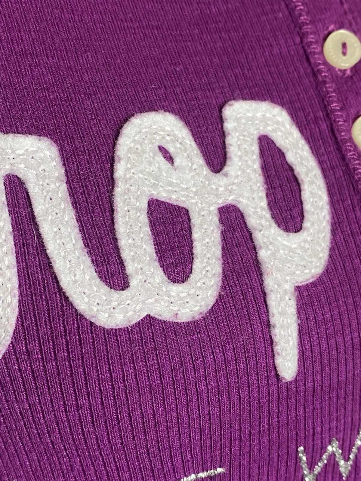 Aeropostale XL Purple Thermal Button V Henley Y2K 00s Shirt Spellout Long Sleeve