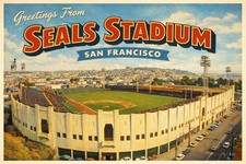 Greetings From SEALS STADIUM SAN FRANCISCO, California MODERN Postcard D141