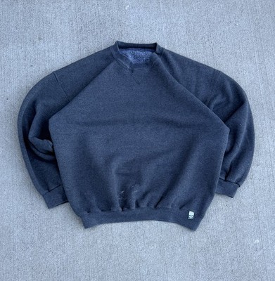 Vintage 90s Discuss Athletic Pullover Sweatshirt Dark Gray Boxy Mens L No Tag