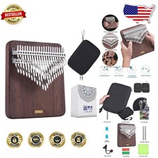 Solid Walnut 42-Key Chromatic Kalimba Thumb Piano - Professional C Major